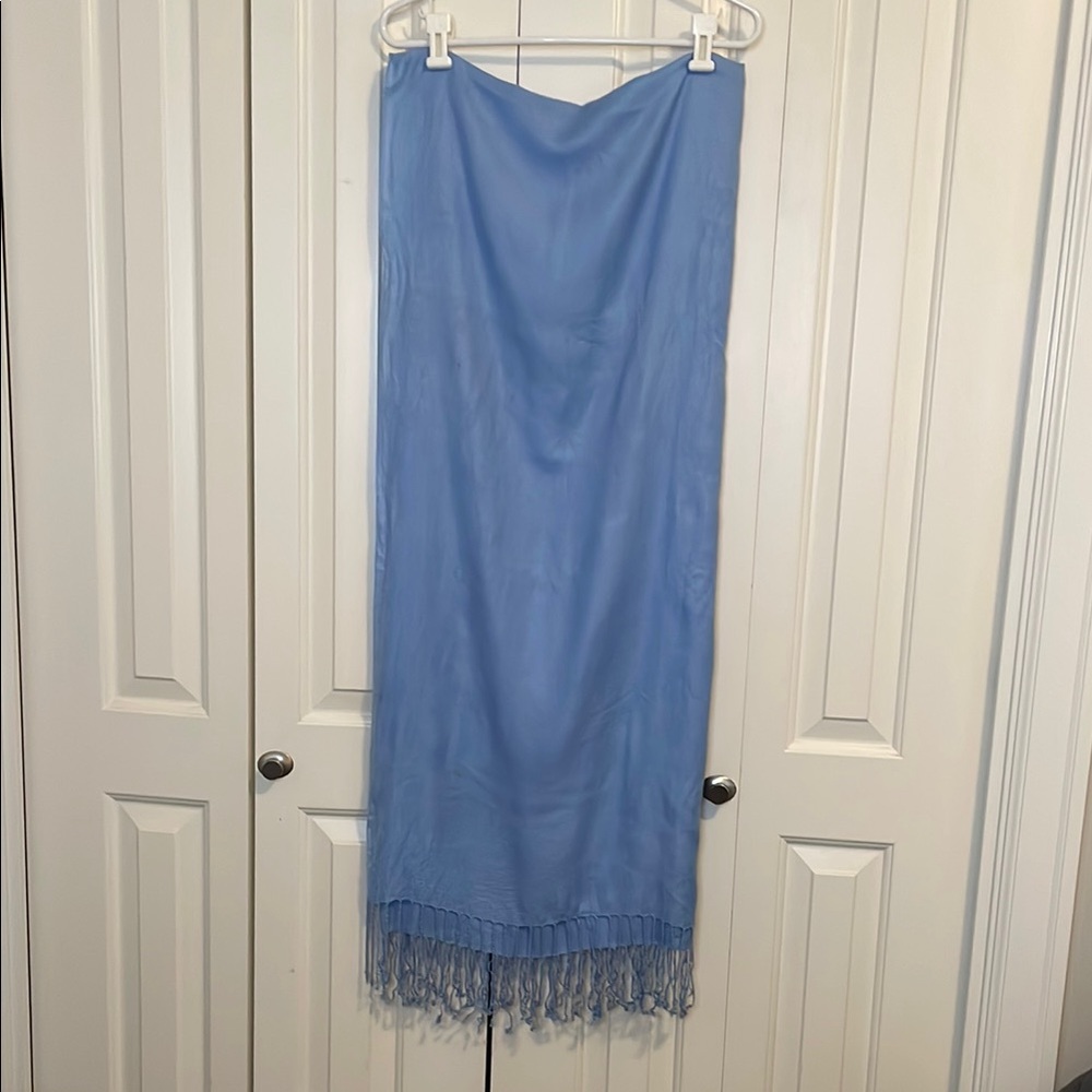 Elegant Blue Fringe Pashmina Scarf